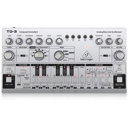Behringer TD3 Analog Bass Line Synth w/ VCO, VCF & 16-Step Sequencer (Silver)
