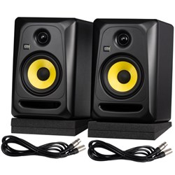 KRK Classic 5 Professional 5" Powered Studio Monitor Pack w/ Cables & Isolation Pads (Pair)