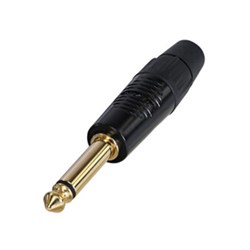 Neutrik RP2C-B REAN 6.35mm TS Cable Plug Black/Gold