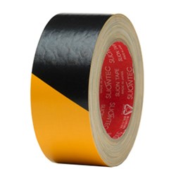 Tenacious Tapes K185 Cloth Hazard Tape (Yellow & Black) 25 Metre x 48mm Roll