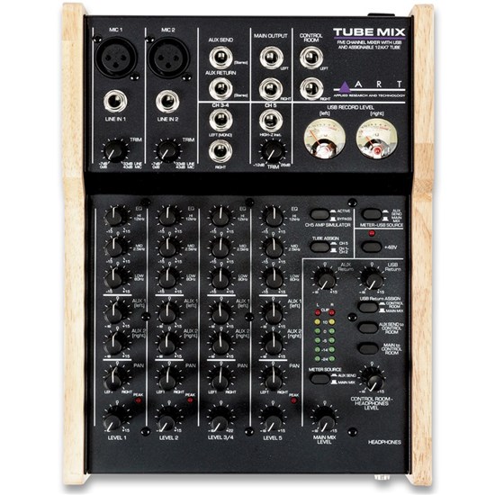ART Pro Audio TubeMix Fully Featured Tube Driven 5-Channel Stereo USB Mixer