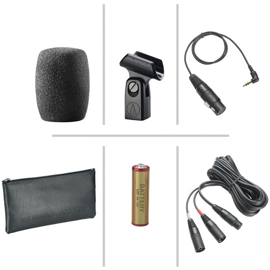 Audio Technica AT8022 Balanced X/Y Stereo Broadcast Condenser w/ Clamp, Windscreen & Pouch