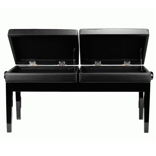 Beale BPB990BK Dual Adjustable Duet Piano Bench w/ 2 Under Seat Storage Compartments