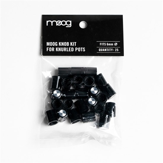 Moog Knob Kit for Knurled Pots (6mm) w/ 25x Moog-Style Knobs