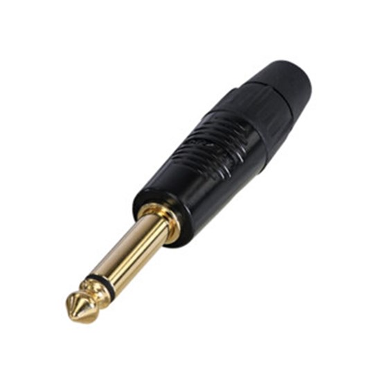 Neutrik RP2C-B REAN 6.35mm TS Cable Plug Black/Gold