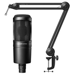 Audio Technica AT2020 Cardioid Condenser Microphone w/ Boom Arm