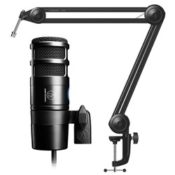 Audio Technica AT2040USB Hypercardioid Dynamic USB Podcast Microphone w/ Boom Arm