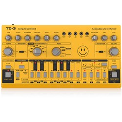 Behringer TD3 Analog Bass Line Synth w/ VCO, VCF, 16-Step Sequencer (Yellow)
