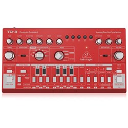 Behringer TD3 Analog Bass Line Synth w/ VCO, VCF, 16-Step Sequencer (Red)