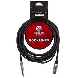 Carson Rockline 6.3mm TRS to XLR(M) Balanced Audio Cable (20ft)