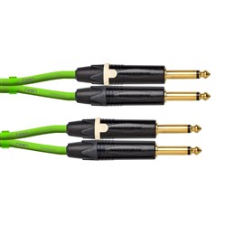 Cordial Ceon NEUTRIK 2x 1/4" TS Black Gold to 2x 1/4" TS Black Gold Cable (3m)