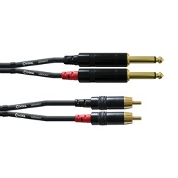 Cordial Essentials REAN 2x 1/4" TS Gold to RCA Gold Cable (3m)