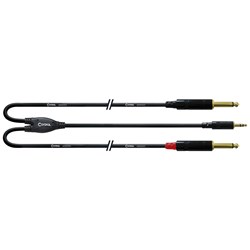 Cordial Essentials REAN 3.5mm Stereo Gold to 2x 1/4" TS Gold Cable (1.5m)