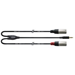 Cordial Essentials REAN 3.5mm Stereo Gold to 2x XLR Male Gold Cable (3m)
