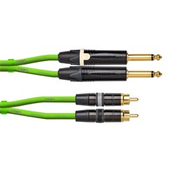 Cordial Ceon REAN 2x RCA Gold to 2x NEUTRIK Plug 1/4" TS Gold Cable (3m) (Green)