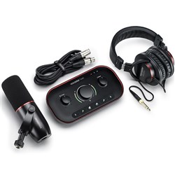 Focusrite Vocaster Two Ultimate Podcasting Kit w/ Mic, Headphones & Cable