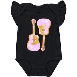 Gibson Pink Guitar Baby Onesie (Black) 3/6M