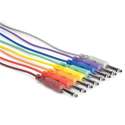 Hosa CPP-830 1/4" TS to Same Unbalanced Patch Cables (8-Pack 1ft)