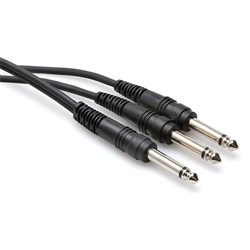 Hosa CYP-105 1/4" TS to Dual 1/4" TS Y-Cable (5ft)