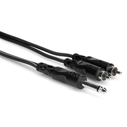 Hosa CYR-101 1/4" TS to Dual RCA Y-Cable (1m)