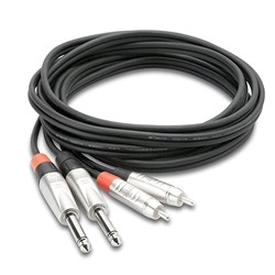 Hosa HPR-003X2 Dual REAN 1/4 TS to RCA Pro Stereo Interconnect Cable (3ft)