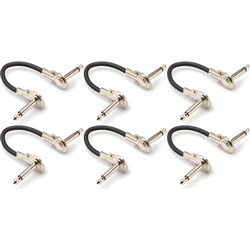Hosa IRG 100.5 Low-Profile Right-Angle to Same Guitar Patch Cable (6in / 6-Pack)