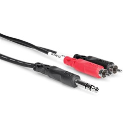 Hosa TRS-201 1/4" TRS to Dual RCA Insert Cable (1m)