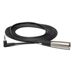 Hosa XVM-101F XLR(M) to Right-Angle 3.5mm TRS Microphone Cable (1ft)