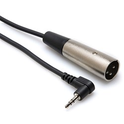 Hosa XVM-110M Right-Angle 3.5mm TRS to XLR(M) Microphone Cable (10ft)