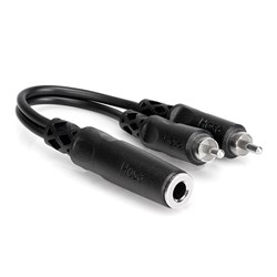 Hosa YPR-131 1/4" TS(F) to Dual RCA(M) Y-Cable Adaptor