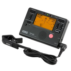 Korg TM60C Combo Tuner Metronome w/ Contact Microphone (Black)