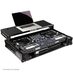 Odyssey Rane Four Black Label Flight Case with Glide Style Laptop Platform and Wheels
