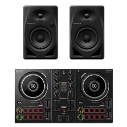 Pioneer DDJ200 2-Ch Rekordbox DJ Controller Pack w/ DM40DBT Bluetooth Monitors (Black)