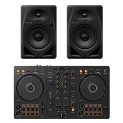 Pioneer DDJFLX4 2-Ch DJ Controller Pack w/ DM50D Monitors (Black)