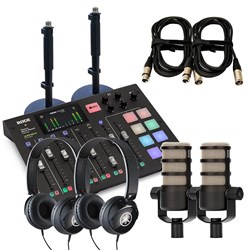 Rode RodeCaster Pro Pack 2 w/ 2x PodMic, 2x Yamaha HPH50, 2x DS1, 2x XLR Cables (3m)