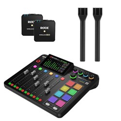 Rode RodeCaster Pro II Pack w/ 2 x Wireless GO II & 2 x Interview GO Microphones