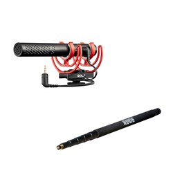 Rode VideoMic NTG Pack w/ VideoMic NTG On-Camera Shotgun Microphone & Boompole (3.3m)