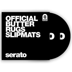 Serato Butter Rug 12" Slipmats (Black w/ White Logo) - Pair