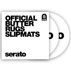 Serato Butter Rug 12" Slipmats (White w/ Black Logo) - Pair