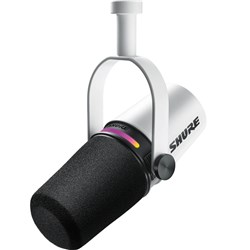 Shure Motiv MV7+ USB / XLR Dynamic Podcasting Microphone w/ LED Touch Panel (White)