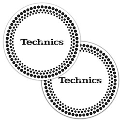 Technics Black Logo on White With Black Dots (Pair)