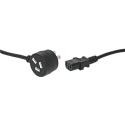IEC C13 Power Cable w/ Piggyback Plug (1m)