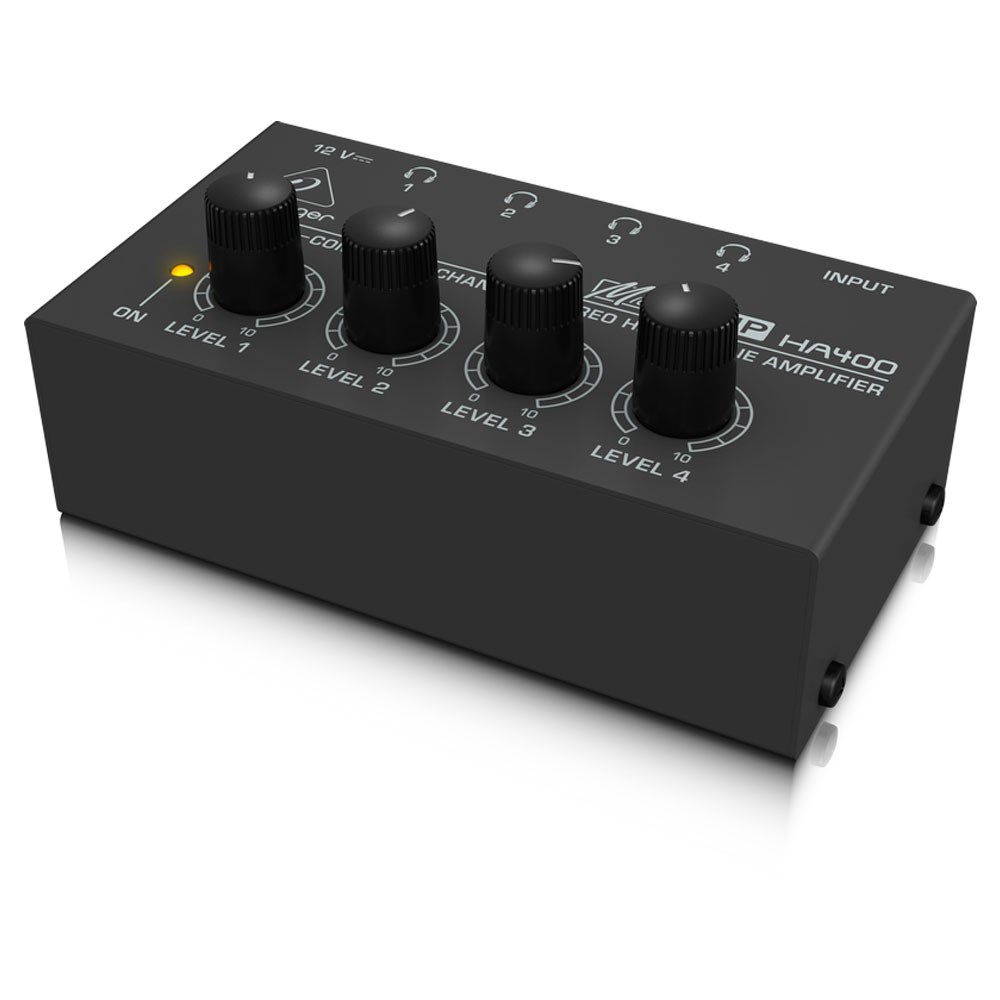 Behringer Behringer MICROAMP HA400 Ultra-Compact 4 Channel Stereo Headphone Amplifier 