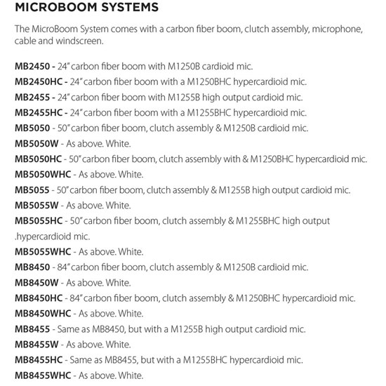 Audix MB5055-C MicroBoom System 50