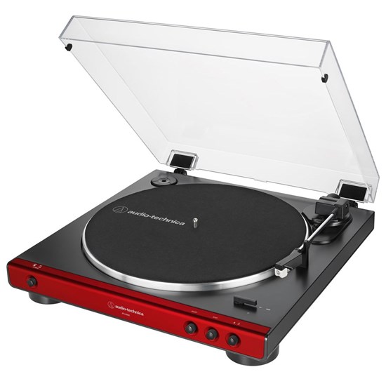 Audio Technica LP60X Standard Belt Drive Turntable w/ Built In Preamp (Red)