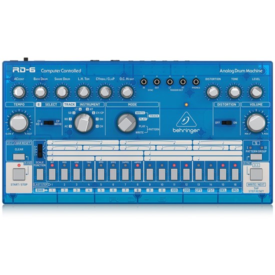 Behringer RD6 Classic 606 Analog Drum Machine w/ 16 Step Sequencer (Blueberry)