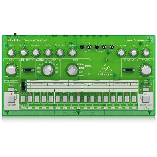 Behringer RD6 Classic 606 Analog Drum Machine w/ 16 Step Sequencer (Lime)