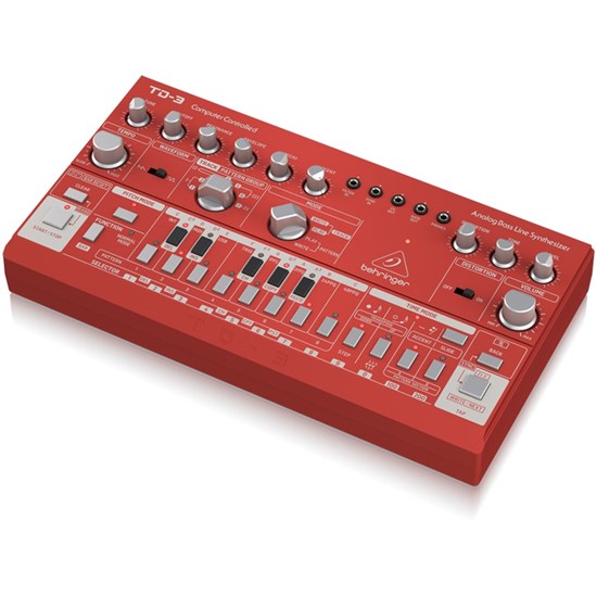 Behringer TD3 Analog Bass Line Synth w/ VCO, VCF, 16-Step Sequencer (Red)