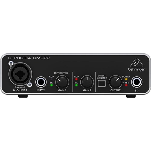 Behringer U-Phoria UMC22 2x2 USB Audio Interface (16-Bit/48kHz)