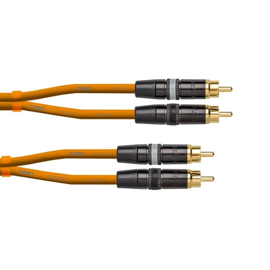 Cordial Ceon REAN 2x RCA Gold to 2x RCA Gold Cable (1.5m) (Orange)